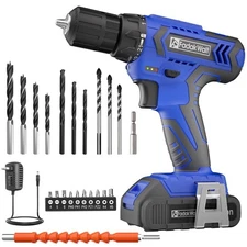FADAKWALT 20V MAX Cordless Drill Set,Power Drill Kit with Lithium-I... Fast Ship