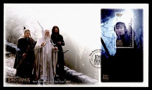 DR WHO 2003 NEW ZEALAND FDC LORD OF THE RINGS CACHET S/S 80C M69395