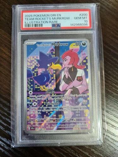 PSA 10 Team Rocket's Murkrow 200/182 Sv10: Destined Rivals Holo
