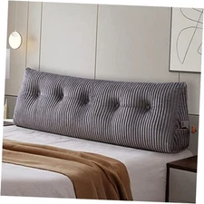  Large Headboard Pillow, Headboard Wedge Pillow Bed Rest Reading Queen Grey
