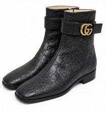Vintage Gucci GG Monogram Ankle Boots with Go...