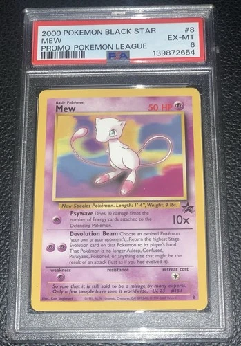 Mew WoTC Promo Pokemon Card 8 ⭐️Rare Non-Holo Vintage⭐️ PSA 6 🔥