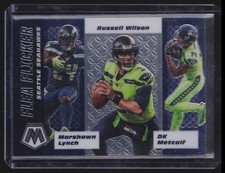 2020 Panini Mosaic Flea Flicker DK Metcalf/Marshawn Lynch/Russell Wilson Seattle