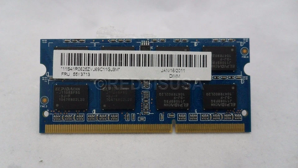 Lenovo 2GB DDR3-1066 PC3-8500S 204pin SODIMM Laptop Notebook RAM Memory 55Y3713 - Image 3 of 3