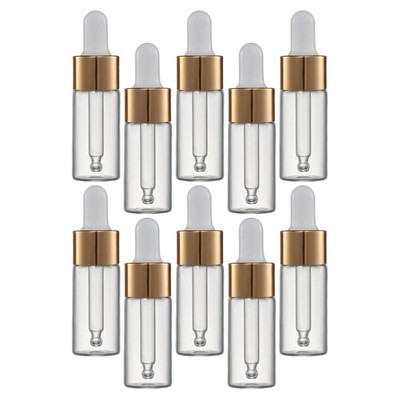  10Pcs Clear Dropper Bottles Multi-use Glass Bottles Oil Bottles Essential Oil