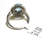 New 925 Sterling blue white topaz halo gemstone ring 3.4g ladies 7 — photo 4