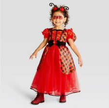 Hyde and Eek LADYBUG Halloween Costume Dress with Wings, Headband Size 4T-5T New