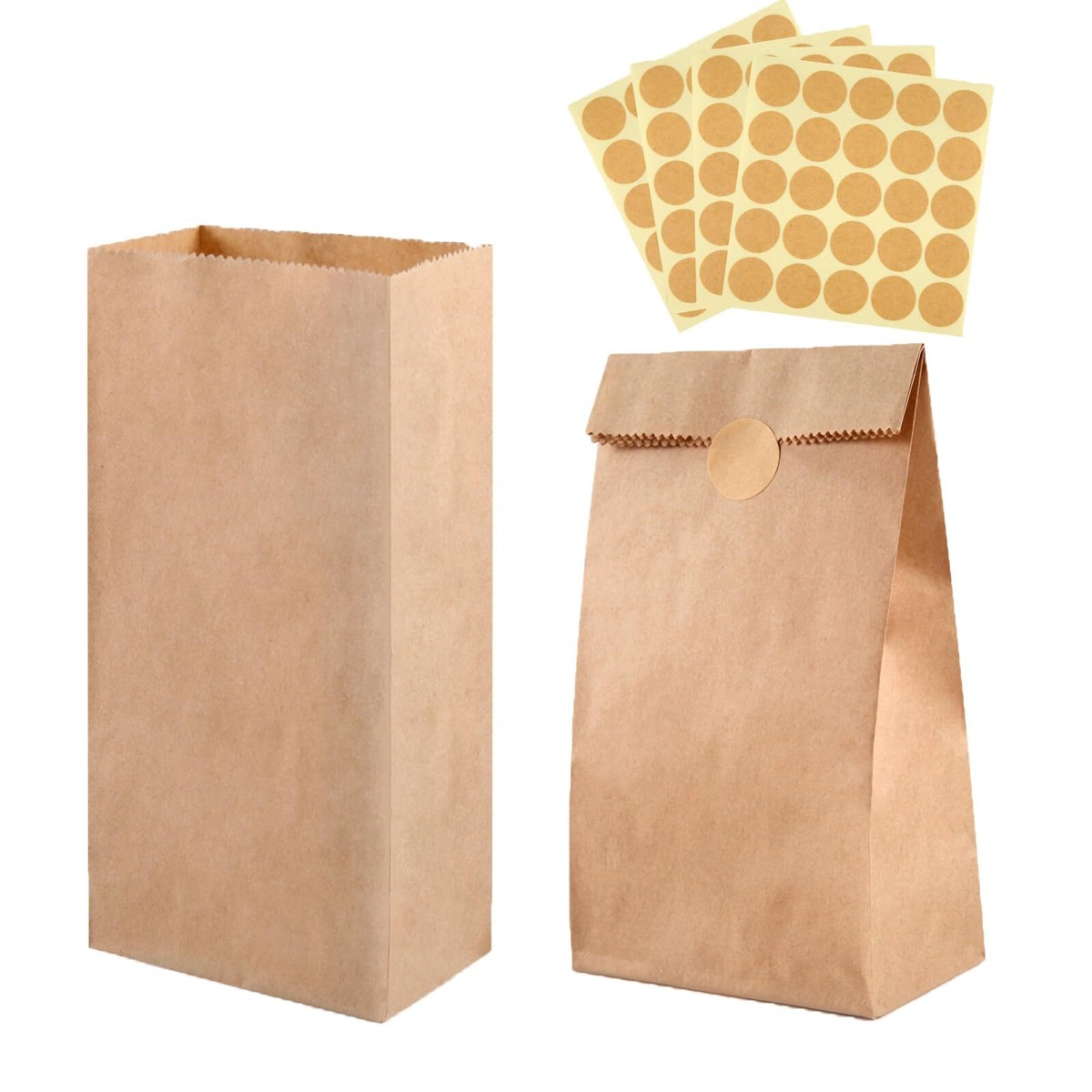 100 Braune Geschenktüten Mit Griffen – 25,4x12,7x33 Cm Aus Kraftpapier – Umweltfreundlich & Stabil Für Einzelhandel, Hochzeit, Party