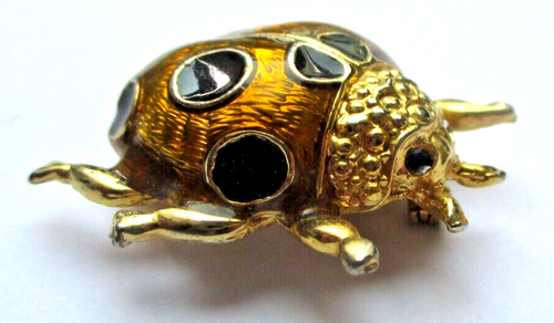 Pire d'épingles à broche coccinelle en cuir Stein rouge et crème et