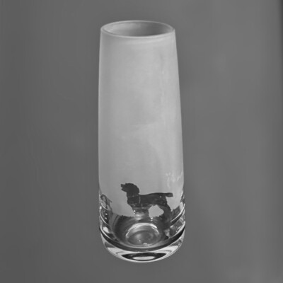 WORKING COCKER SPANIEL VASE 30cm Kristallglas Blumenvase mit Fries Design