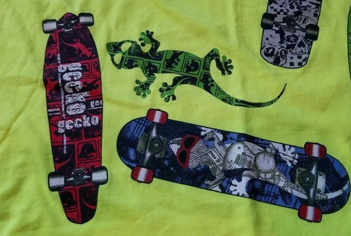Jungen-T-Shirt Marke Gecko limettefarben mehrfarbig Skateboard Größe XL - Bild 3 von 4