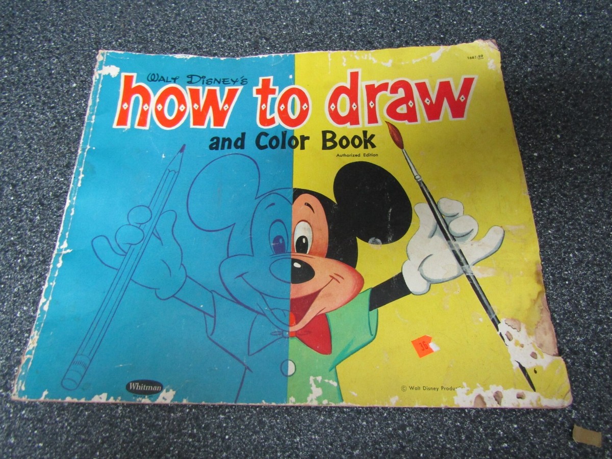 Walt Disney's 1960 How to Draw and Color Book Mickey Mouse Donald