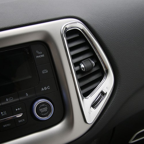 Center Console Air Vent Cover Ring Trim Frame Decor Chrome For Jeep Compass 17+ - Picture 5 of 10