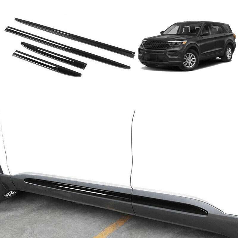 Gloss Black Side Door Guard Trim for 2020-2024 Ford Explorer
