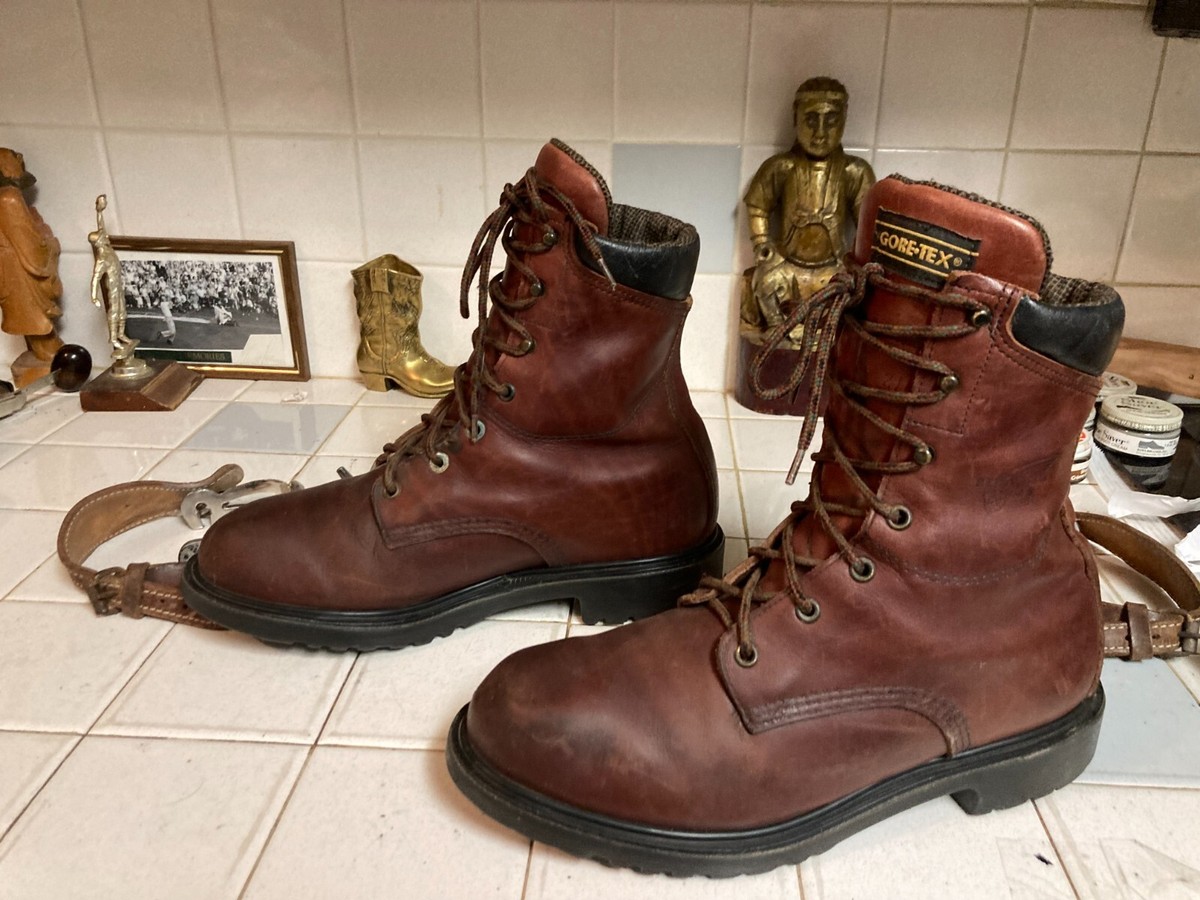 Red Wing Vintage OXBLOOD LEATHER LACE UP GORE-TEX WORK CHORE  display picture 1