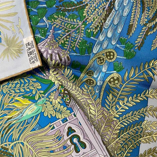 Hermes Scarf Jardin a Sintra 90 cm Silk blue Carre flower Hermes Scarf Jardin a Sintra 90 cm Silk blue Carre flower