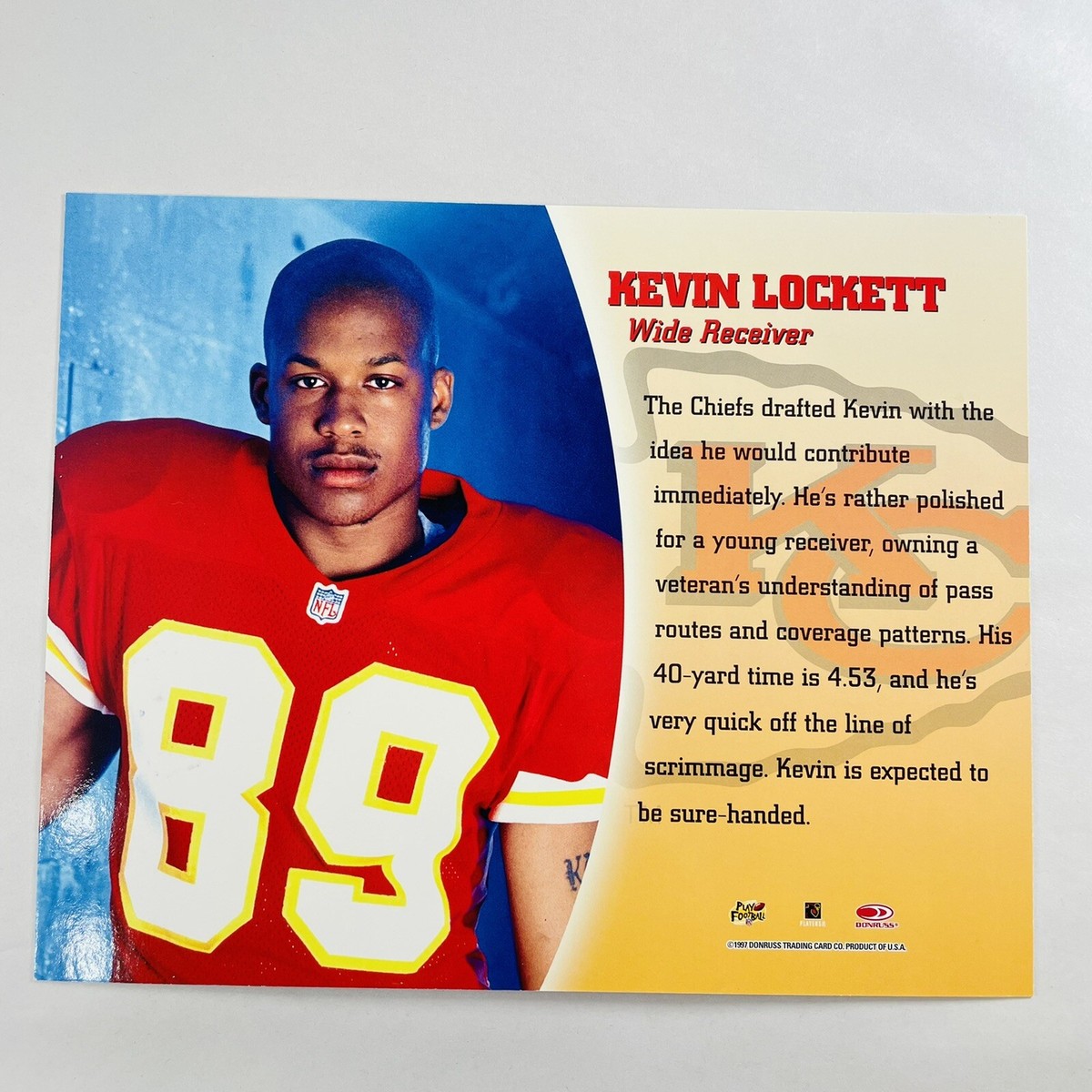 Kevin Lockett 1997 LEAF NFL SIGNATURE 8X10 PHOTO AUTOGRAPH CARD