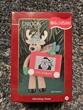  Carlton Cards Etch A Sketch "Etching Santa" Reindeer Reindeer Ornament