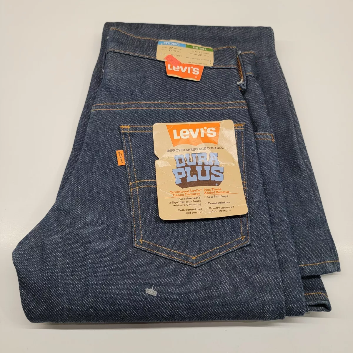 Vintage '70s Levis Orange Tab Dura Plus Jeans 27X31 Bell Bottoms