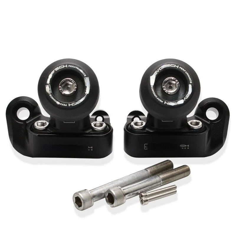 black CNC Frame Sliders Crash Protector Set for Ducati Panigale V4 V4S 2022 2023 - Image 2 of 4