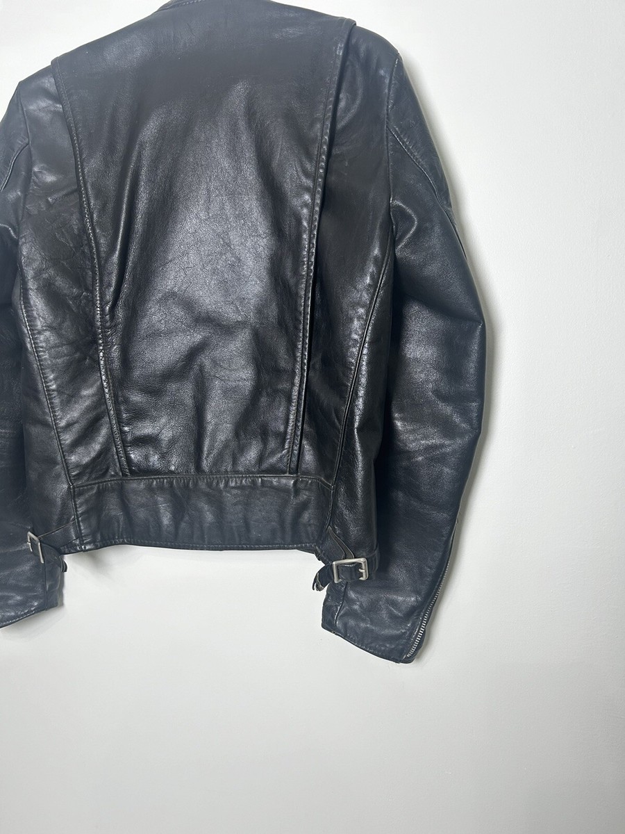 Vintage 1960s Brooks Leather Motorcycle Jacket Men's Sz 40 Cafe