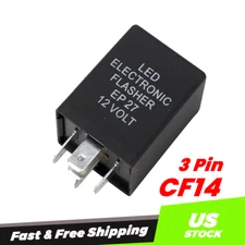 1x LED Flasher Relay CF14 3Pin JL-02 Fix Fast Hyper-flash Blink DC 12V
