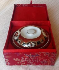 Hand Painted Tri Ever Decorative Bowl With Lid And Silk Box