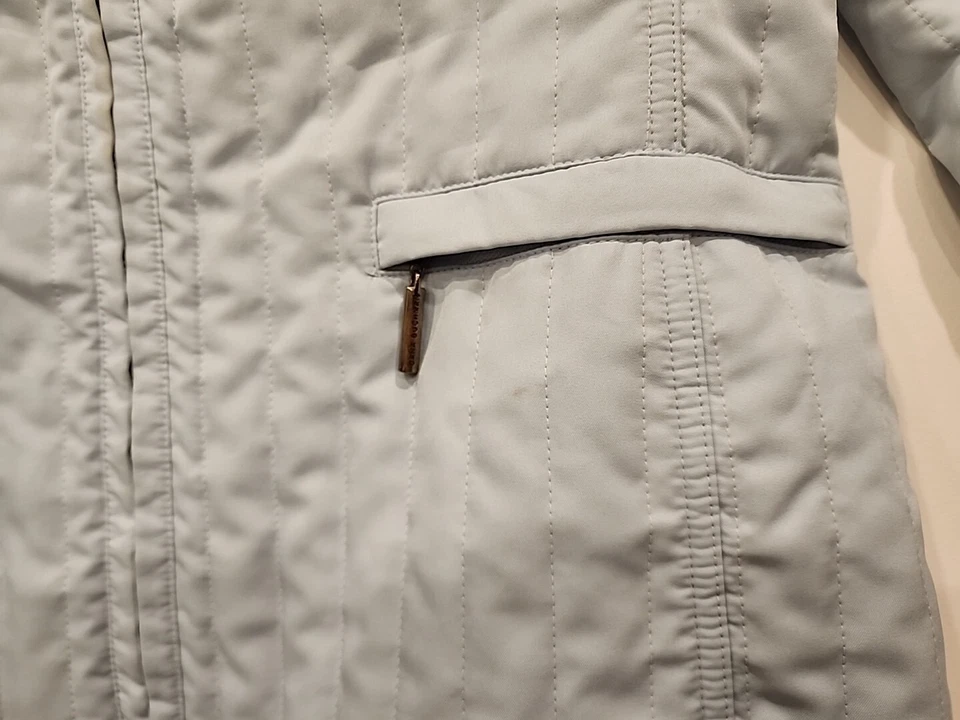 Chaqueta Dana Buchman Para Mujer L Bebé Azul Cremallera Completa Acolchada Algodón Poliéster Forrada Foto 4 de 4