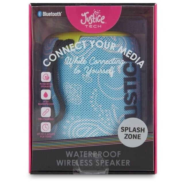 Justice Tech Splash Zone Powerful Bluetooth IPX5 Waterproof