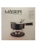 MäSer KäSefondue Set 9 Teilig 6 Personen Aluminium Antihaftbeschichtet Schwarz
