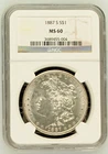 1887-S Morgan Dollar MS-60 NGC Certified
