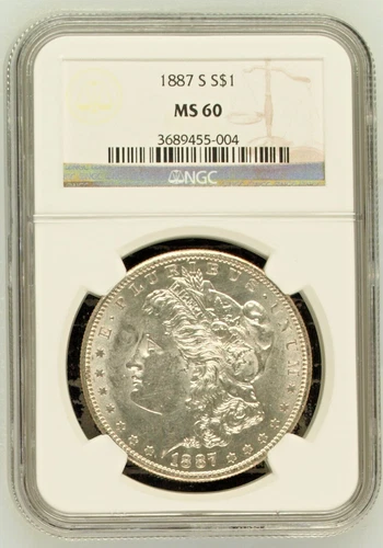 1887-S Morgan Dollar MS-60 NGC Certified