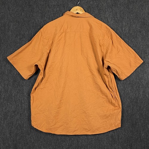 Wrangler Mens XL Short Sleeve Button Up Shirt Tan Regular Fit Western Pockets - Picture 9 of 10