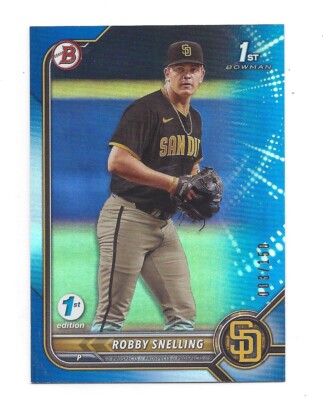 Bowman Draft 2022 Robby Snelling #BDC-82 1st Blue Refractor PSA 9