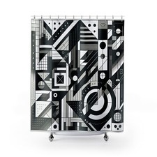 Retro design shower curtain