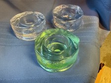 Party lite Iceland Crystal Trio Tea light Holders Set Of 3