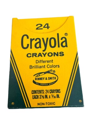 Vintage Crayola Crayons 24 Pack Binney & Smith (1985) NEW Brilliant Colors