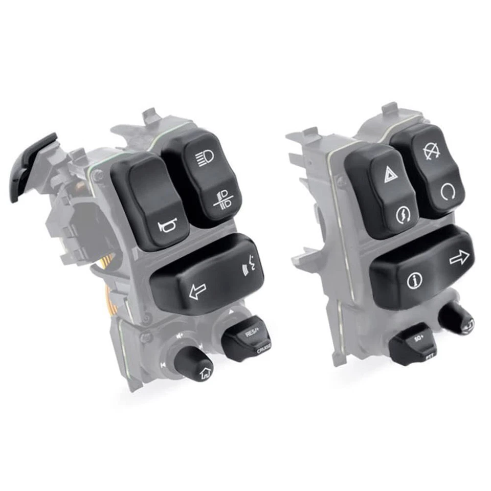 11pcs Black Plastic Hand Control Switches Caps Kit Button Cover for Harley 14-23 - Изображение 4 из 4