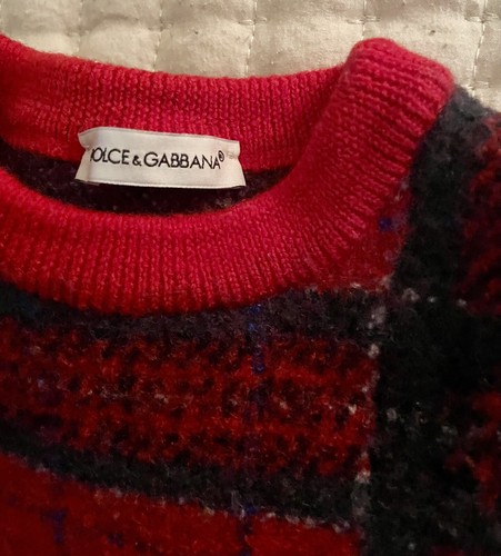 Genuine W/ Hologram Dolce&Gabbana Very Soft Tartan Wool Kids Sweater Size 4-5 - Picture 3 of 7