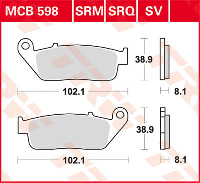 Plaquettes de frein avant TRW MCB598SRQ pour moto Honda CBF 600 N 2010