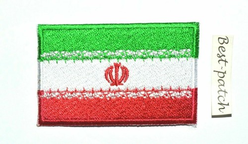 Embroidered Iran Flag Iron/Sew On Cloth Iranian Badge 7 X 4.3 cm - Picture 2 of 2