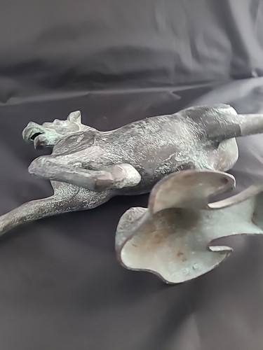 Vintage Flying Horse of Gansu Chinese Bronze Metal Sculpture 10 Inches Tall - Picture 12 of 19