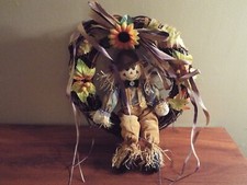 Floral Scarecrow Wreath Halloween Decor H117 