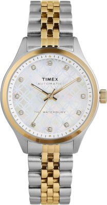 Timex Waterbury TW2U53600VQ Women's 35mm Automatic Two Tone S/Steel Watch NWT