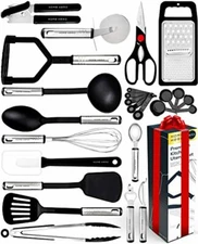 Home Hero 25pc Kitchen Utensil Set Nylon & Stainless Steel Cooking Utensils 