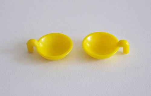 PLAYMOBIL (1431) DISHES - Set of 2 Vintage Light Yellow Plate Bowls