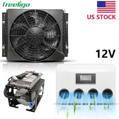 12V Electric Truck Air Conditioner Universal Split AC Kit Fits RV Caravan Semi
