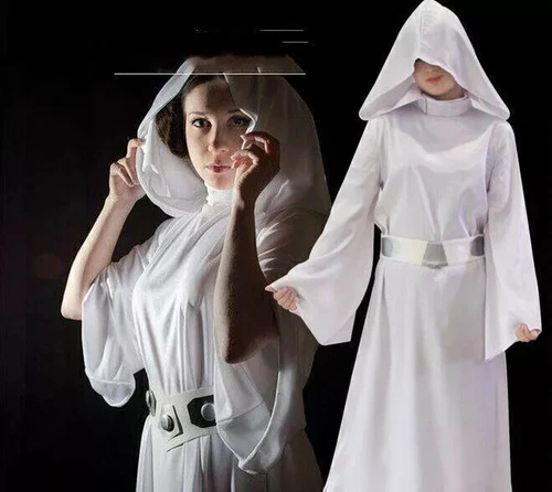 DE Damen Kleid Star Wars Prinzessin Leia Cosplay Kostüm Karneval Anzug Halloween - Bild 2 von 15