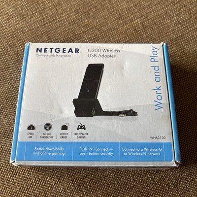 Netgear WNA3100 N300 Wireless N Wifi Wlan USB 300Mbps Adapter/Adaptor Dongle