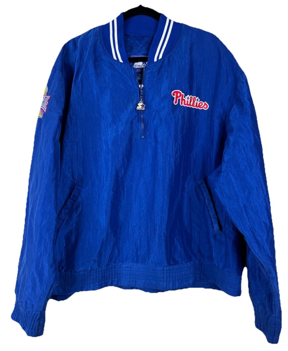 VTG 96 Philadelphia Phillies Starter Diamond Nylon 1/4 Zip Jacket